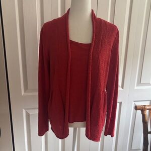 Eileen Fisher Rich Red Women's Cardigan